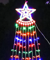 LumiCascade LED Star Waterfall String Lights – 350 LEDs, 8 Lighting Modes | Outdoor, Garden, Patio & Christmas Decoration