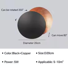Eclipse Aura Wall Light – Rotating Gold LED Sconce | Luxury Modern Ambient Lighting