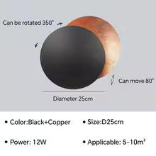 Eclipse Aura Wall Light – Rotating Gold LED Sconce | Luxury Modern Ambient Lighting