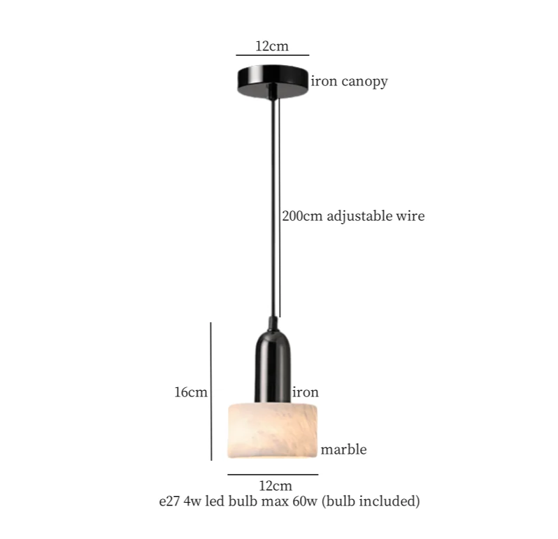 Marbelle Globe Pendant Light – Marble & Glass Ceiling Lamp | Japandi Ambient Lighting | Timeless Interior Elegance
