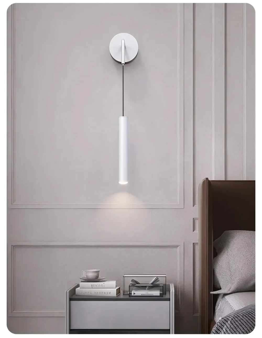 Modern Aluminium LED Wall Light – Minimalist Bedside Reading Sconce | Contemporary Ambient Lighting