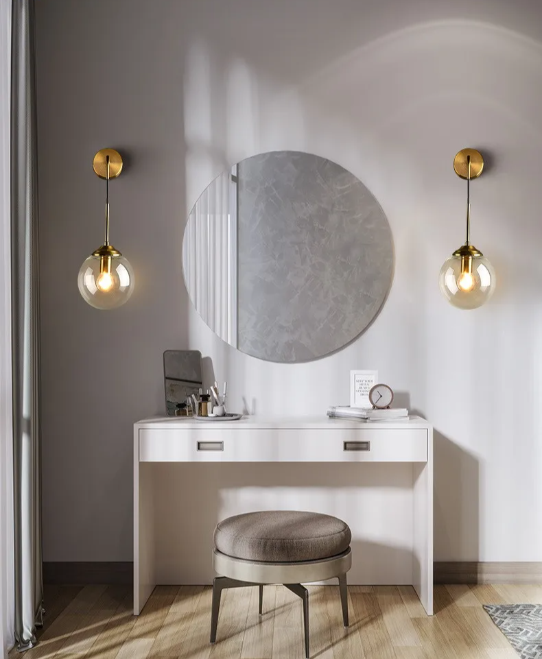 Nordelle Globe Wall Light – Scandinavian Glass Wall Lamp | Modern Ambient Lighting | Minimalist Interior Elegance