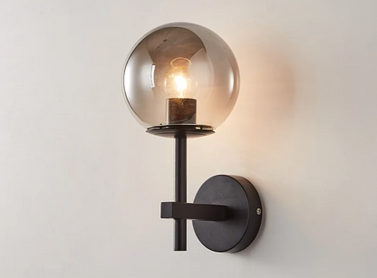AuroraSphere Wall Light – Nordic Glass Globe LED Wall Lamp | Modern Ambient Lighting for Bedrooms & Bathrooms