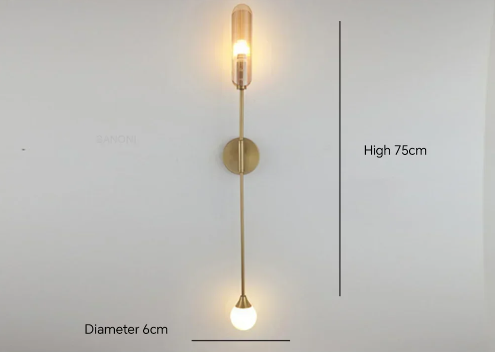 Gold Glass Wall Light – Luxury G9 Wall Lamp | Contemporary Up & Down Lighting | Elegant Interior Accent