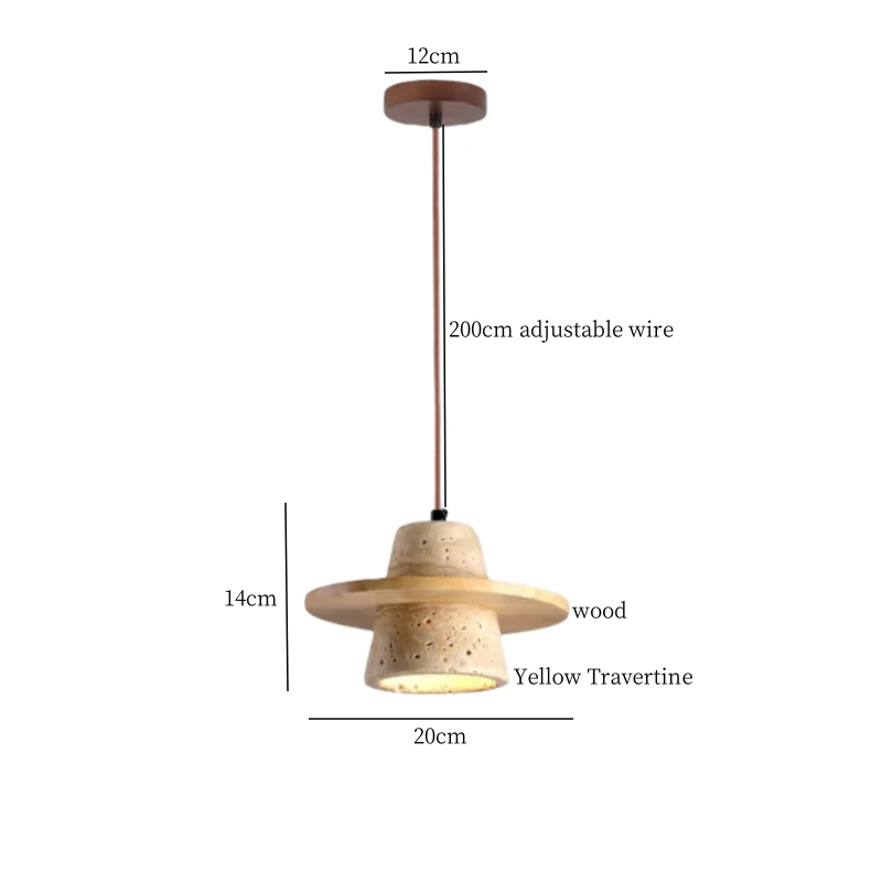 Travora Wabi Pendant Light – Natural Travertine Stone Ceiling Lamp | Japandi Ambient Lighting | Sculptural Interior Elegance
