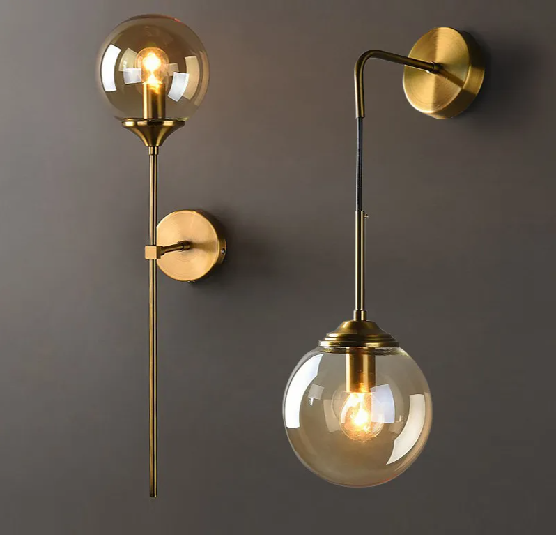 Nordelle Globe Wall Light – Scandinavian Glass Wall Lamp | Modern Ambient Lighting | Minimalist Interior Elegance