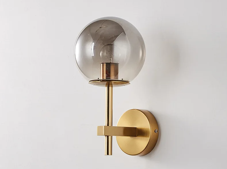 AuroraSphere Wall Light – Nordic Glass Globe LED Wall Lamp | Modern Ambient Lighting for Bedrooms & Bathrooms