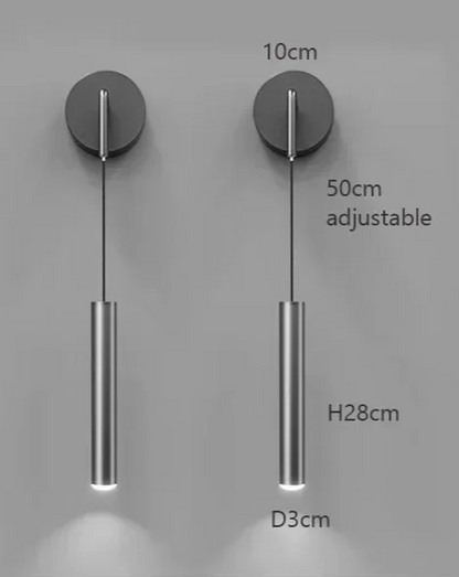 Modern Aluminium LED Wall Light – Minimalist Bedside Reading Sconce | Contemporary Ambient Lighting