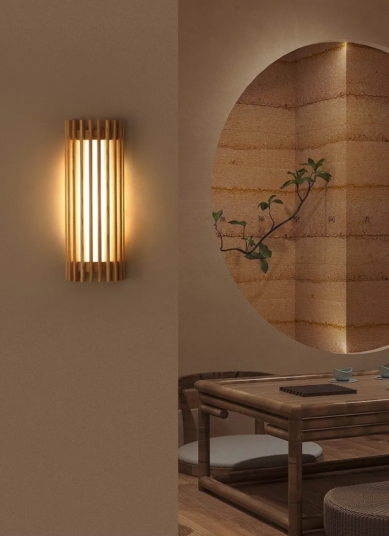Kiyora Walnut Wall Light – Japanese Wabi-Sabi LED Wall Lamp | Warm Ambient Lighting for Modern Interiors