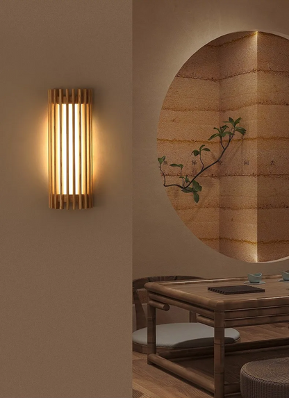 Kiyora Walnut Wall Light – Japanese Wabi-Sabi LED Wall Lamp | Warm Ambient Lighting for Modern Interiors