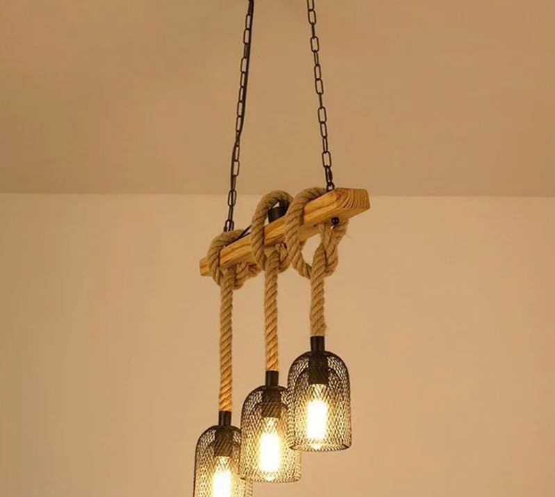 Vintage Farmhouse Chandelier – Five-Light Industrial Pendant | Rustic Café & Restaurant Lighting | Americana-Inspired Statement Piece