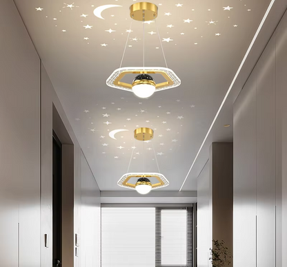 LunaNova LED Deckenleuchte mit Mond- und Sternenprojektion-Leuchtezauber