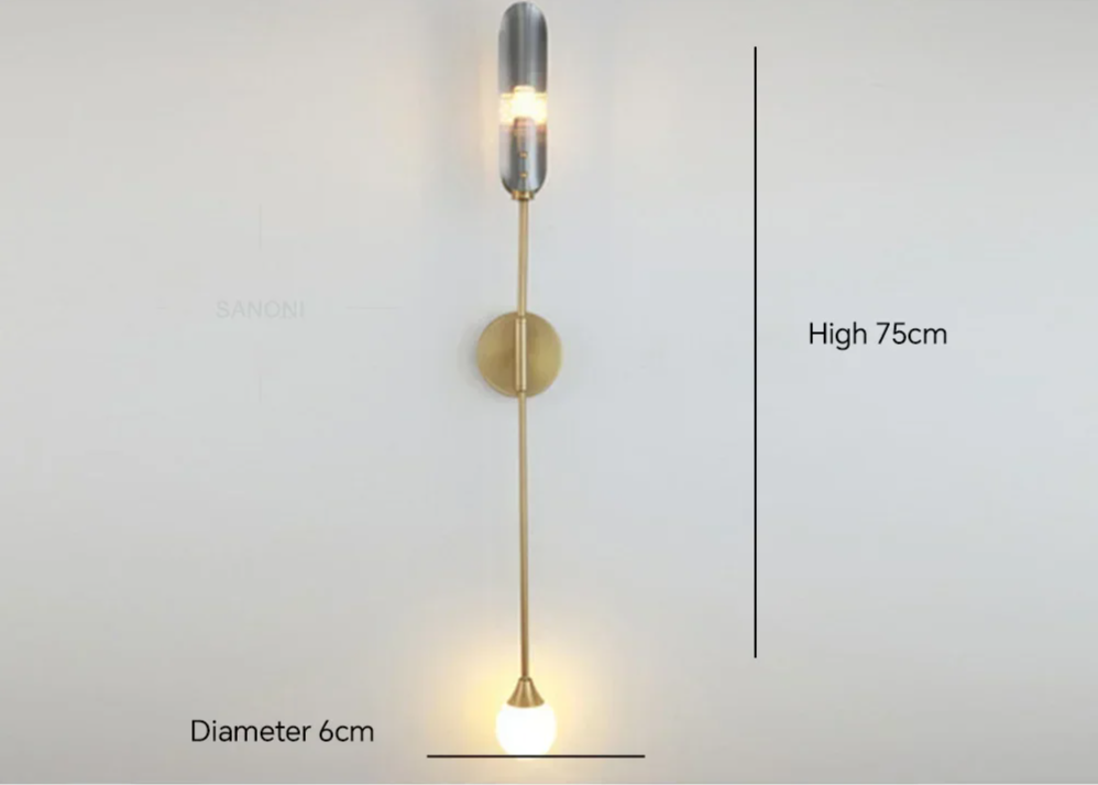 Gold Glass Wall Light – Luxury G9 Wall Lamp | Contemporary Up & Down Lighting | Elegant Interior Accent