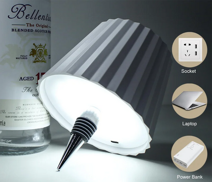 LumoVino – Kabellose Weinflaschen-Tischlampe mit Touch-Steuerung & Stufenloser Dimmung-Leuchtezauber