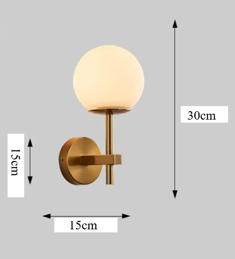 AuroraSphere Wall Light – Nordic Glass Globe LED Wall Lamp | Modern Ambient Lighting for Bedrooms & Bathrooms