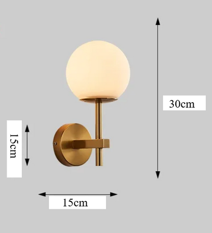 AuroraSphere Wall Light – Nordic Glass Globe LED Wall Lamp | Modern Ambient Lighting for Bedrooms & Bathrooms