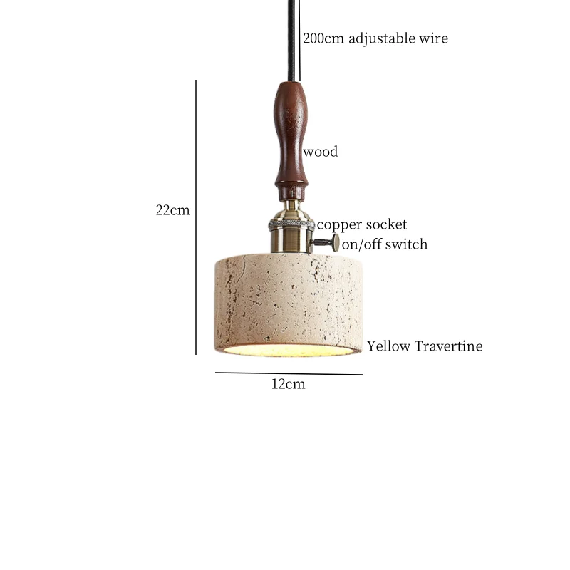 Travora Wabi Pendant Light – Natural Travertine Stone Ceiling Lamp | Japandi Ambient Lighting | Sculptural Interior Elegance