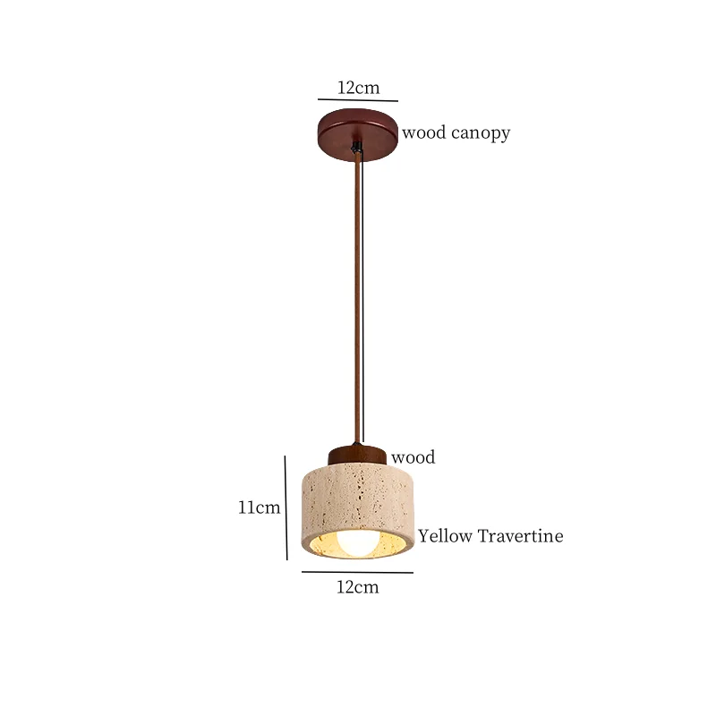 Travora Wabi Pendant Light – Natural Travertine Stone Ceiling Lamp | Japandi Ambient Lighting | Sculptural Interior Elegance
