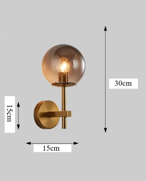 AuroraSphere Wall Light – Nordic Glass Globe LED Wall Lamp | Modern Ambient Lighting for Bedrooms & Bathrooms
