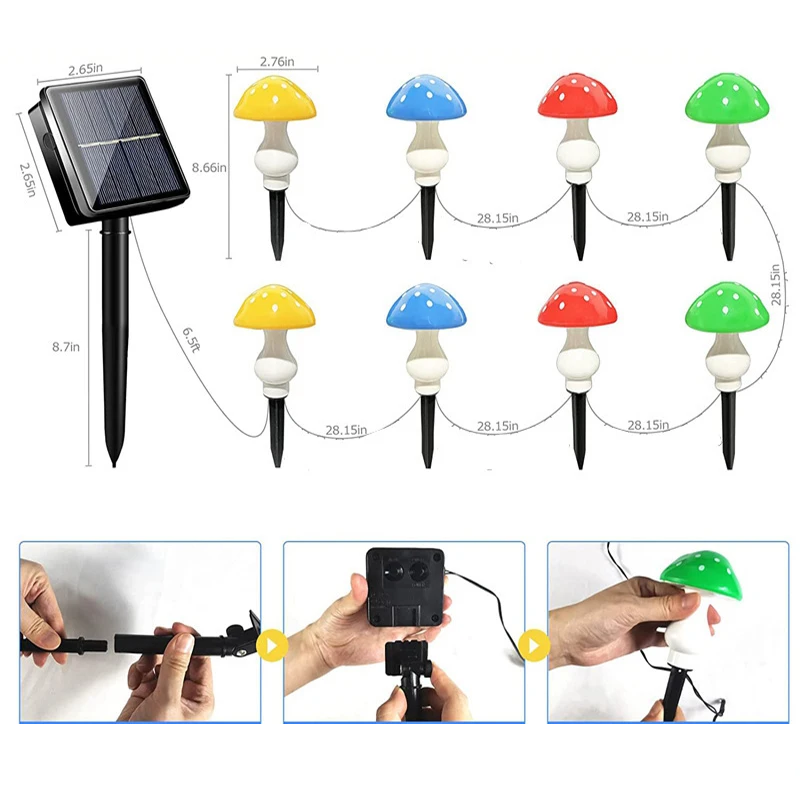 LUMIGLOW Solar-Pilz-Lichterkette-Leuchtezauber