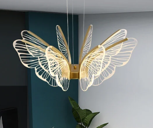 Butterfly Glow LED Pendant Light – Dimmable Designer Ceiling Light | Remote-Controlled Ambient Lighting | Contemporary Luxury Interior Feature