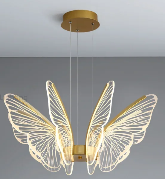Butterfly Glow LED Pendant Light – Dimmable Designer Ceiling Light | Remote-Controlled Ambient Lighting | Contemporary Luxury Interior Feature