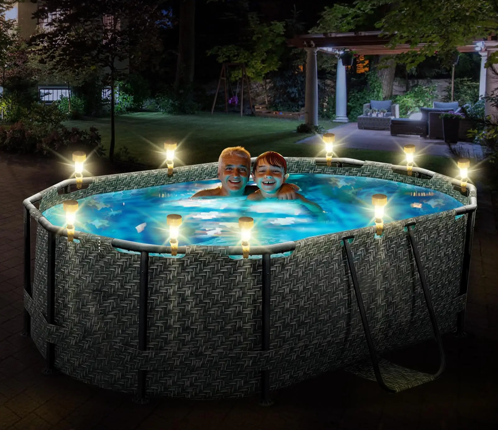 SOLARLUX 6er-Set LED Solar Poolbeleuchtung-Leuchtezauber