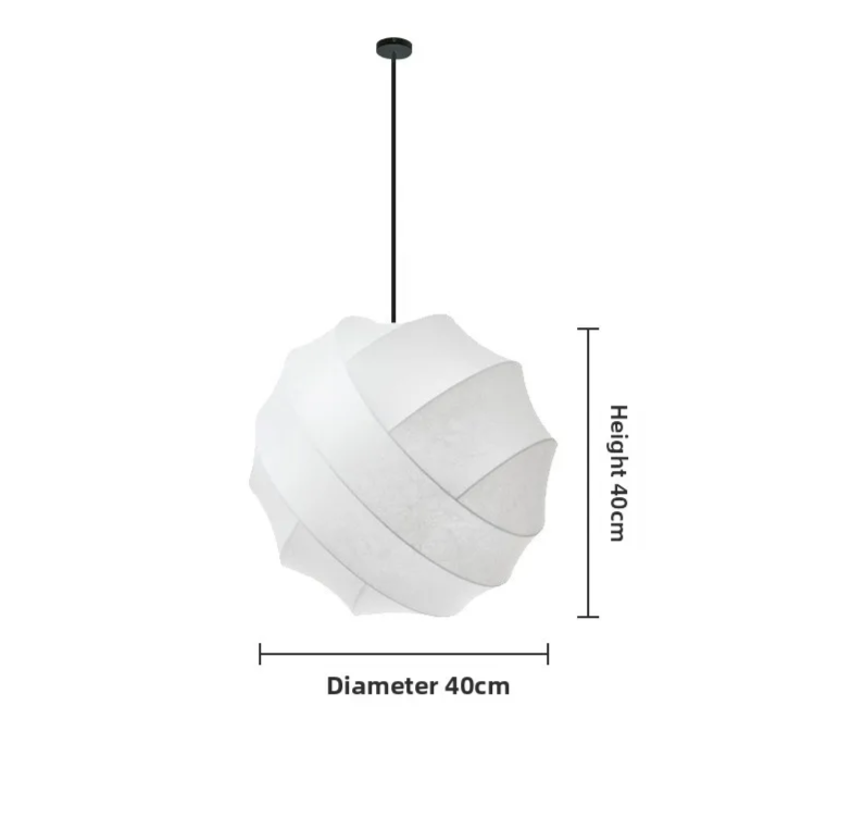 SereneSilk Pendant Light – Wabi-Sabi Silk Ceiling Lamp | Japanese Minimalist Lighting for Elegant Interiors