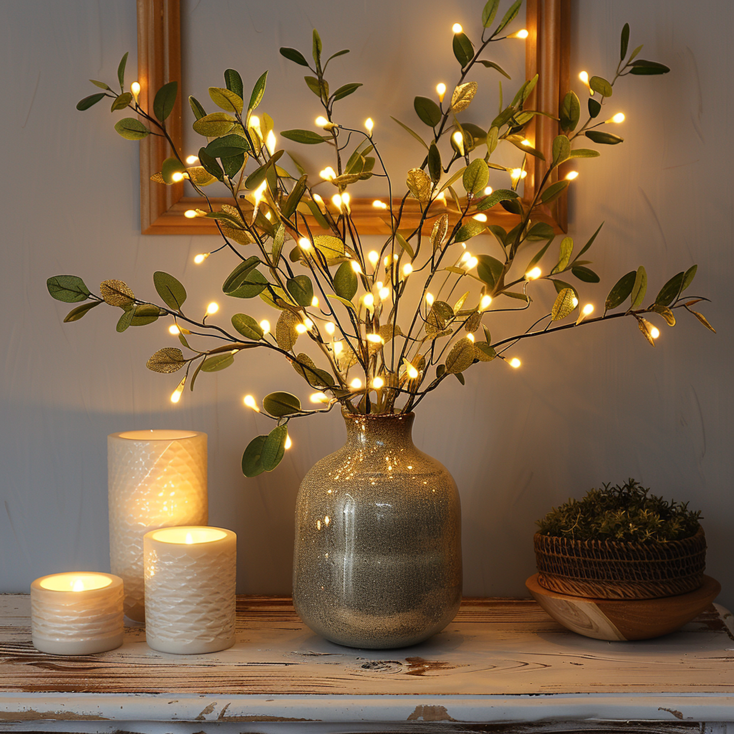 StarryDreams Olive Branch Lights – Atmospheric LED Branch Lighting for Elegant Home Décor