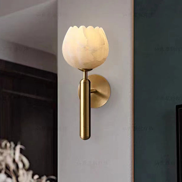 Marmorwandlampe in Form einer Rose-Leuchtezauber