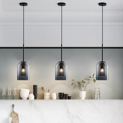 Mica Mid-Century Hängelampen mit Doppelglas-Leuchtezauber